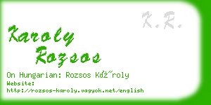 karoly rozsos business card